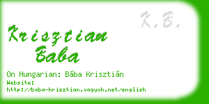 krisztian baba business card